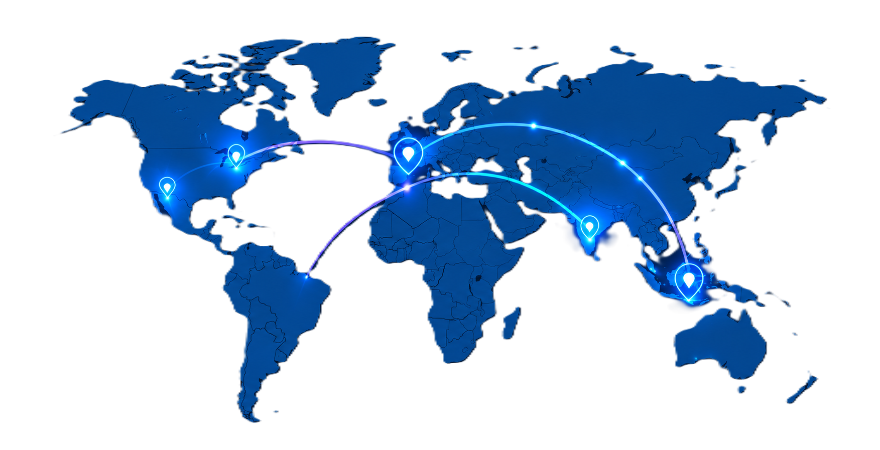 World map showing global office locations